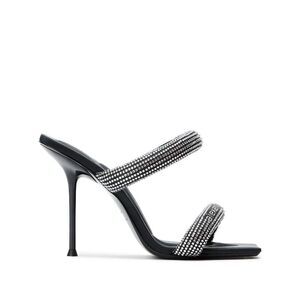 ALEXANDER WANG Women's Rhinestone Embellished Heeled Mules Women BLACK Sandals
